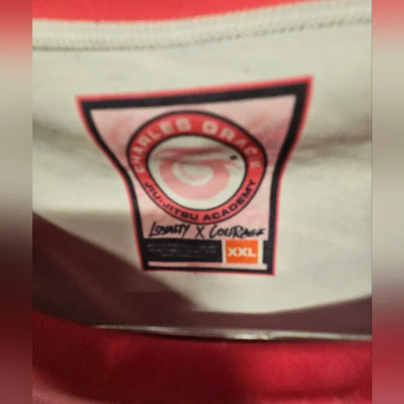 Charles Gracie Jiu-Jitsu Academy Rash Guard - Pink/Coral/white - XXL - Picture 6 of 7